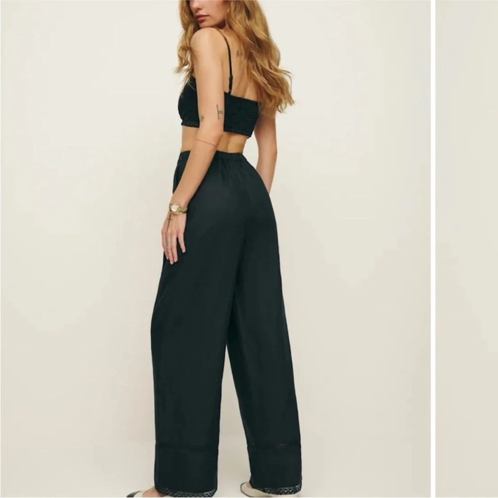 Set Reformation Violet Linen Two Piece Black - Size 8